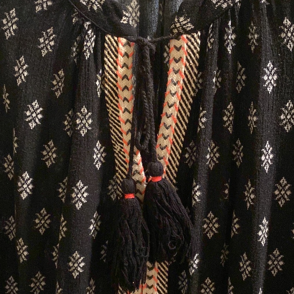 Navy Boho Top with Tassels Size 1X - Picture 4 of 5